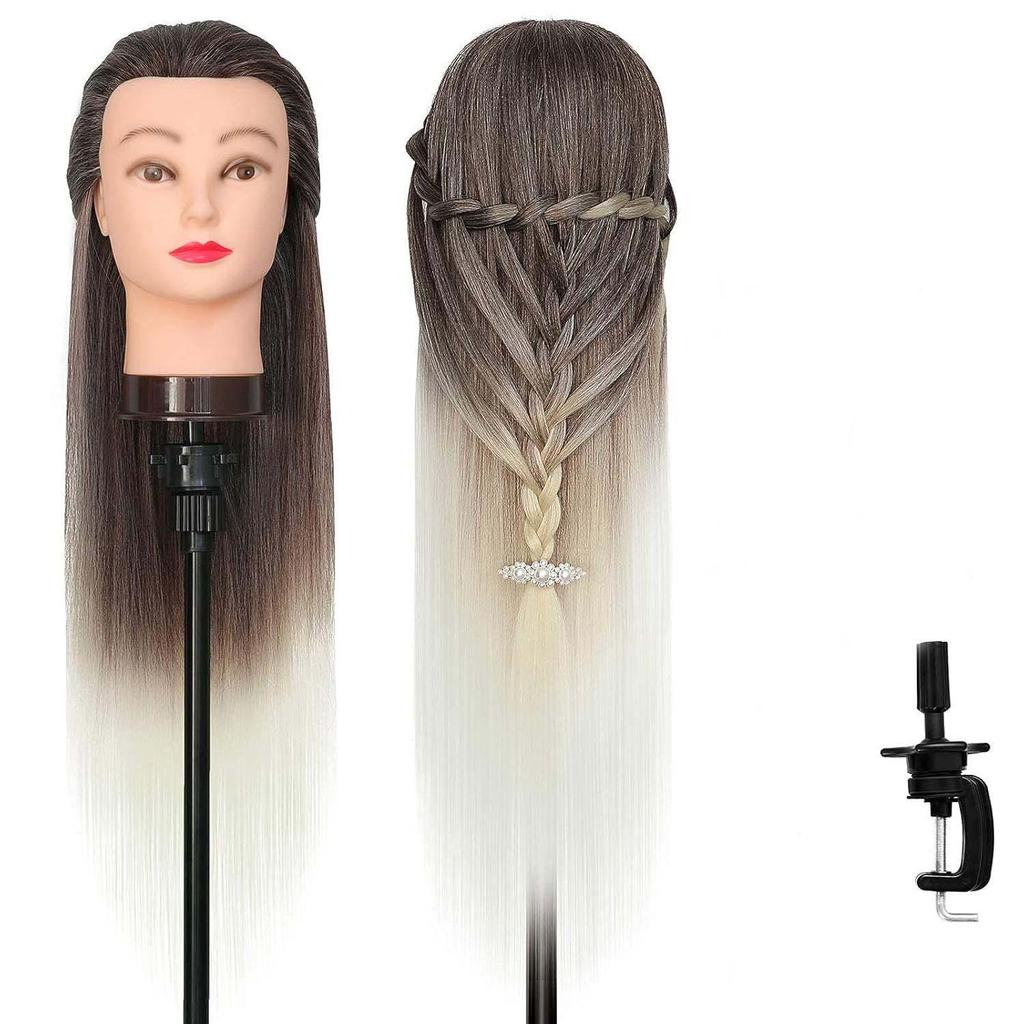 High Temperature Fiber Wig Mannequin Head for Hairdressing and Haircutting Training