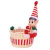Elf Storage Gift Basket Large Capacity Multifunctional Xmas Decorations Candy Snack Basket Red