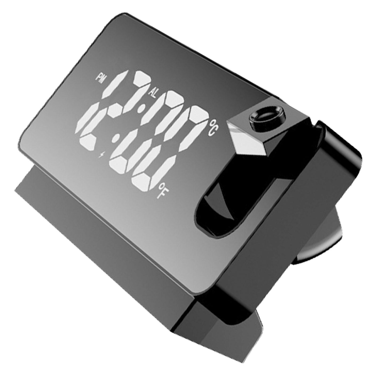 

Проекционные будильники 360-градусная гибкая регулировка Креативные светодиодные зеркальные цифровые часы с отображением температуры Отключение питания чёрный