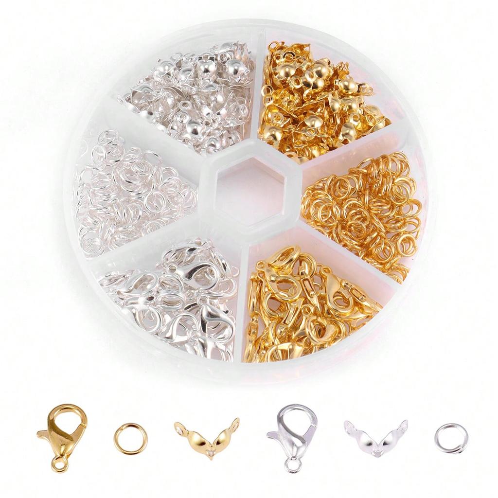1Box Jewelry Making Kit Lobster Clasp Open Jump Rings End Crimps Beads Box Sets Handmade DIY Bracelet Necklace Findings Supplies