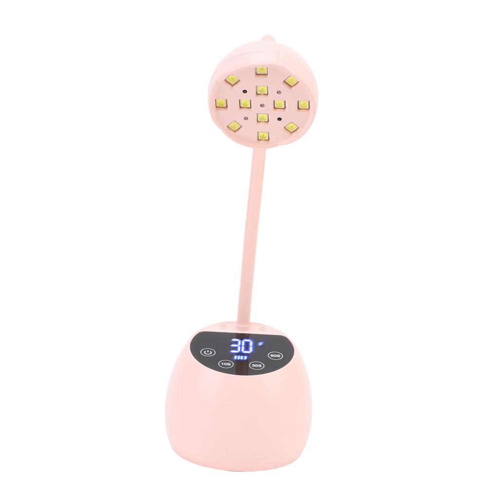 Gooseneck Nail Lamp Rechargeable Infrared Sensor LCD Screen LED Nail Light Dryer with 12 Light Chips for Home Use