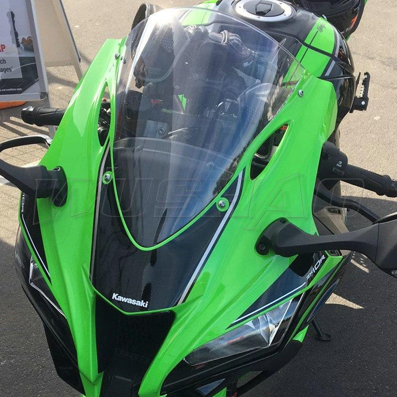 Motorcycle Double Bubble Windshield WindScreen Screen For 2016 2017 2018     Kawasaki Ninja ZX10R ZX-10R ZX 10R