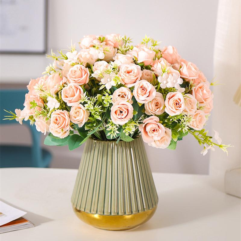 2PCS Artificial Flower Bouquets, Artificial Roses, Wedding Flowers, Handmade Flowers, Artificial Flower Decorations, Artificial Flower Ornaments.