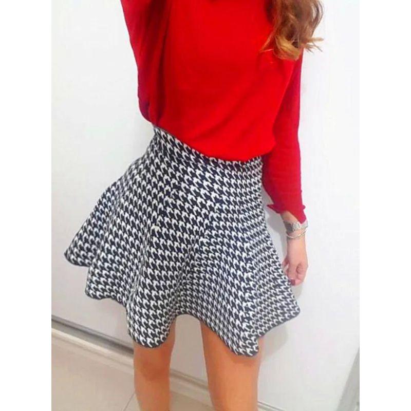 High Waisted Pleated Skirt with Large Hem Women High Waist Big Swing Pleated Skirt