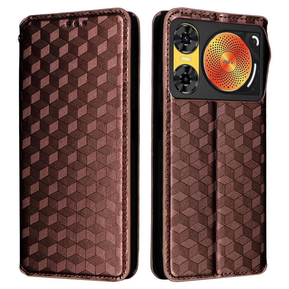 

Для ZTE nubia Music 2 Чохол Гаманець Ромбоподібний Тиснений Шкіряний Чохол для Телефону Brown