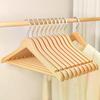 2/4 Wooden Hangers Solid Wood Hangers Clothing Store Wardrobe Wooden Clothes Hangers Home Seamless Adult Clothes Rack