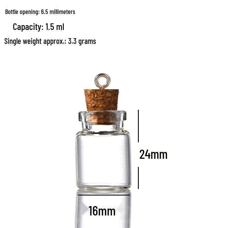 Mini Special-Shaped Glass Wishing Bottle Pendant with Cork for DIY