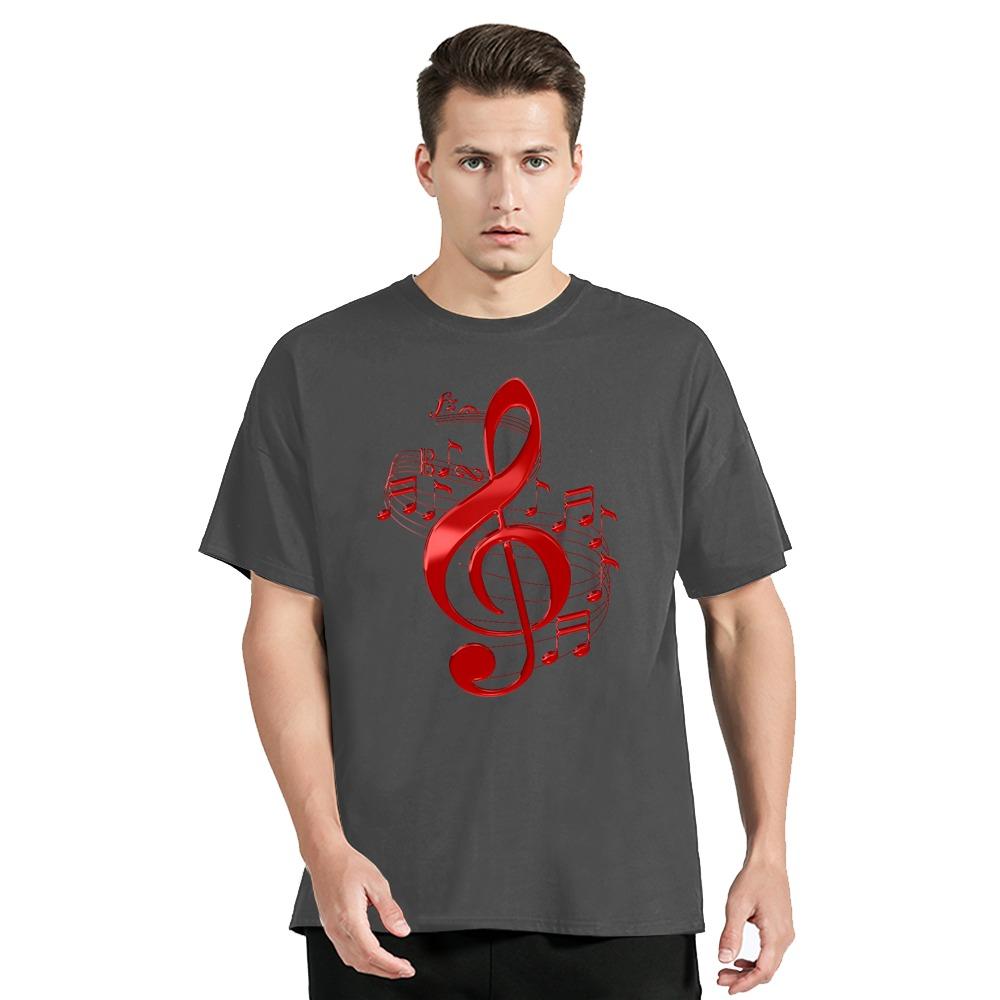 Summer Men's Clothing Music Note T-shirt Funny Print New Hip Hop Tshirt Fashion Casual Streetwear Tops O-neck Polyester T Shirt
