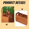 Wooden Storage Box Desktop Stationery Holder with Handle Accessory Organizer Office Supplies for