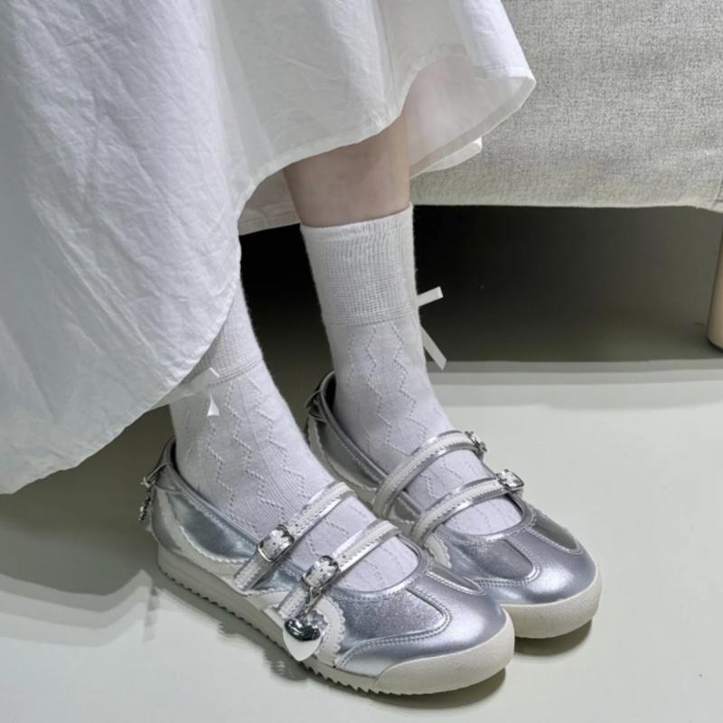 

Fashion Retro Sweety Flat Shoes 2025 Summer Round Head Buckle Women Shoes College Style Outside Comfortable Soft Ladies Flats Shoes 38