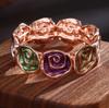 New Color Oil Geometric Rose Elastic Bracelet Fashion Premium Ladies Versatile Alloy Bracelet