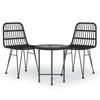 VidaXL 3-Piece Garden Dining Set Black Wicker, Patio Set, Garden Bistro Set, Set of 3157832
