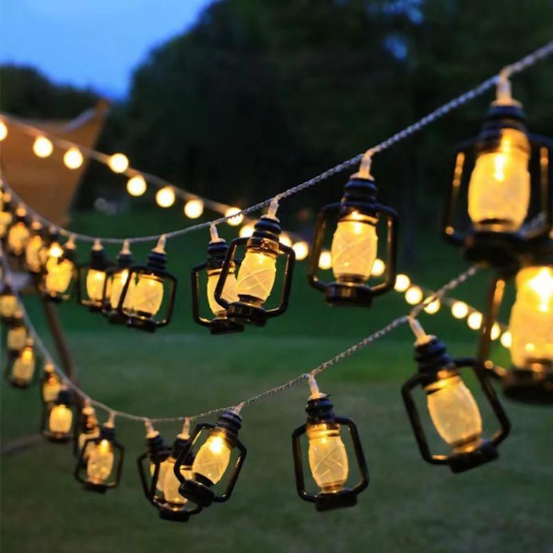 Solcelle LED-lys Utendørs Solcellelampe Parafinflaske Retro Lyslenke Jul Eventyrhage Gård Campinglys Dekorasjon