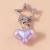 Cute Resin Love Heart Keychain Maple Leaf Key Ring Pendant for Women Girl Handbag Decor DIY Handmade Jewelry Gift