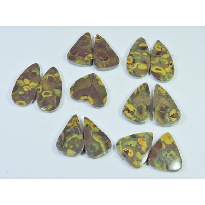 168Cts. Natural Fruit Jasper Matched Pair Pear Loose Gemstone 07Pair Lot C-2193