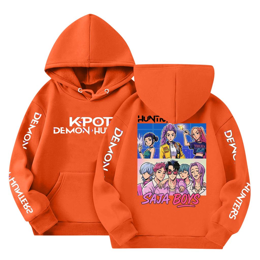 Barne Mote Lett Langermet Genser Med Lommer Trykk Hettegenser