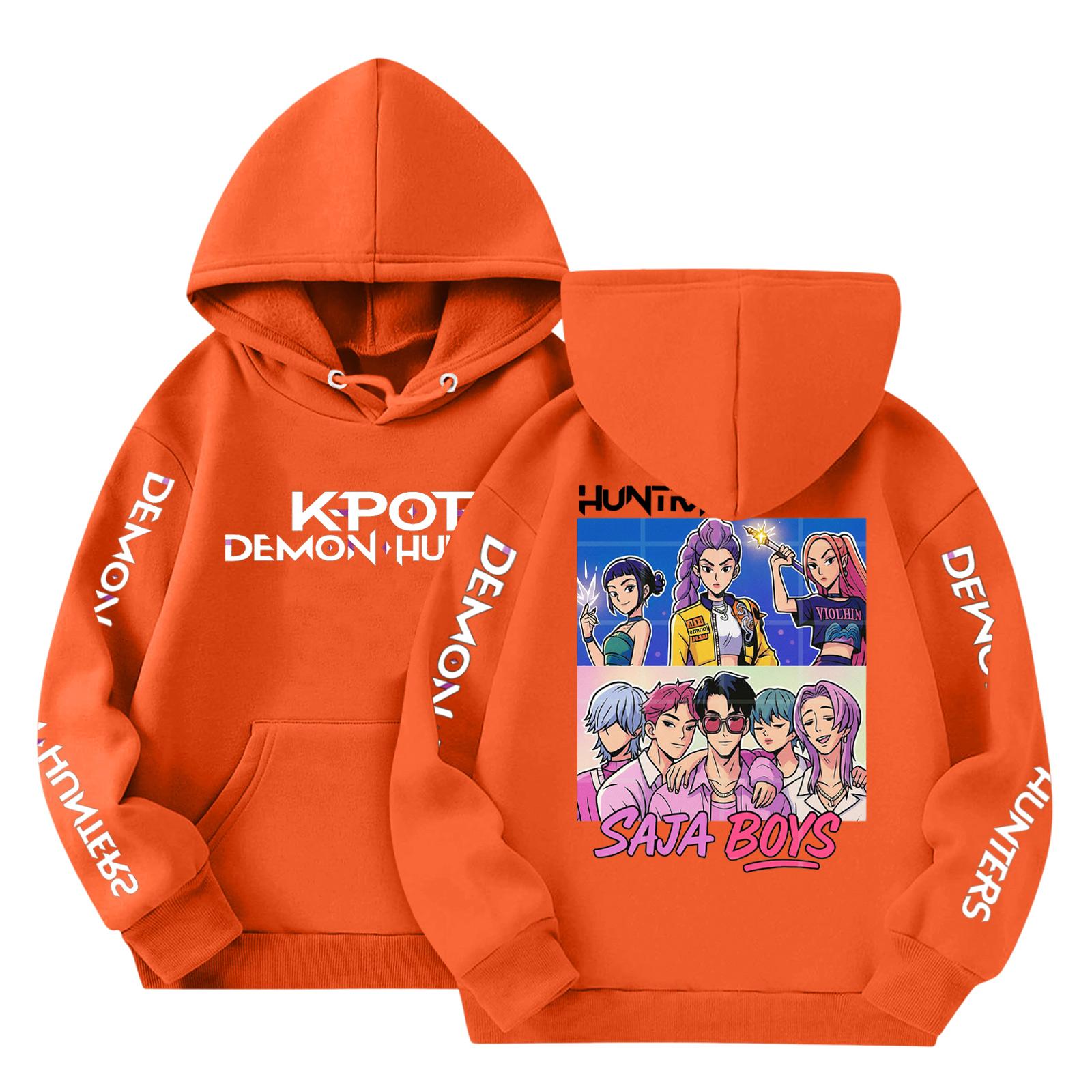 

Детская мода Легкий пуловер с длинным рукавом с карманами Толстовка с принтом 110 оранжевый