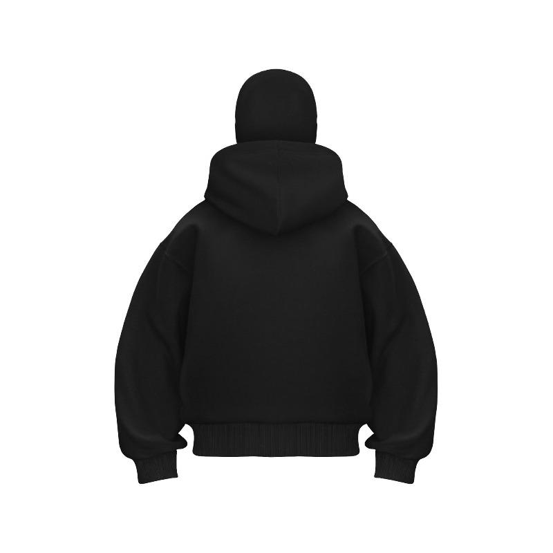 Jesień 2026 Jednokolorowe Bluzy z Kapturem Ninja z Golfem Dla Mężczyzn Y2K Vintage Bluzy Polarowe Hip Hop Japoński Streetwear Oversize Hoodie