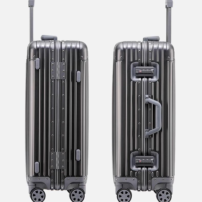 Aluminum-Magnesium Alloy Trolley: Unisex 20” Cabin Suitcase with Universal Wheels & 24” Password Box.