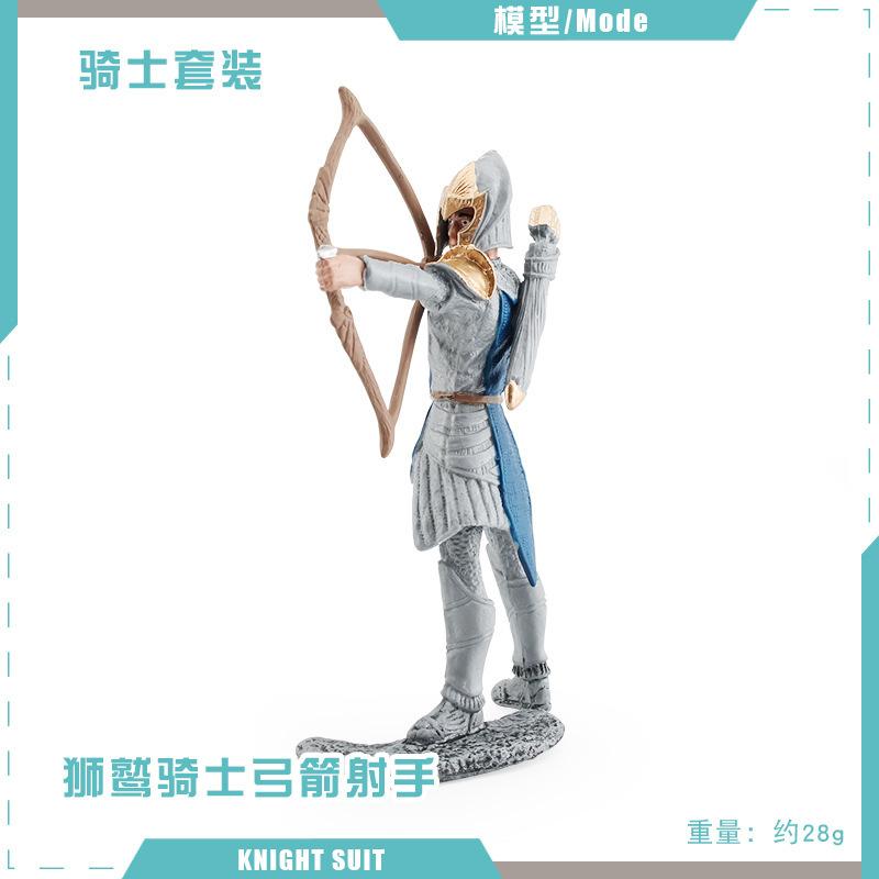 Simulation Western Mythological Knight With Weapon Model Griffin Knight Spear Knight Crossbow Dragon Knight Ornament