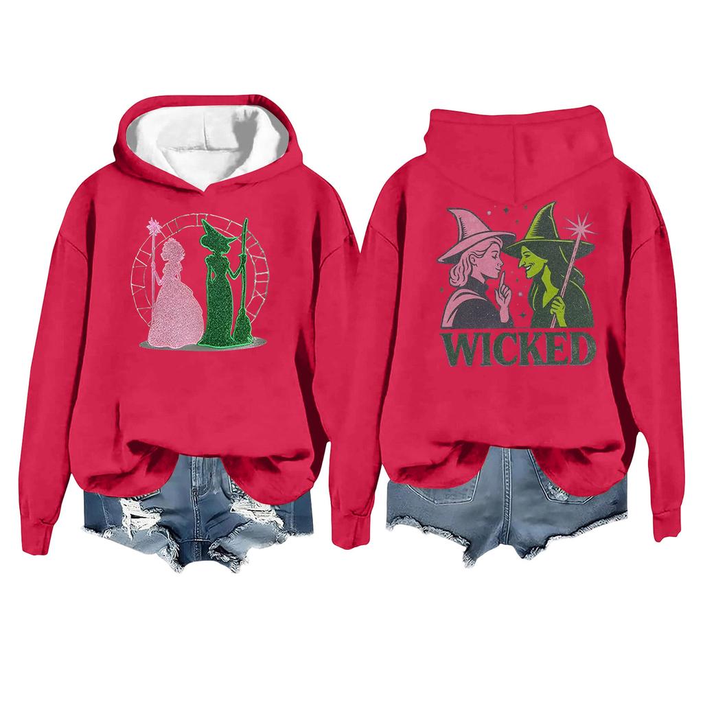 Women's Fashion Casual Long Sleeve Loose Printed Pullover Sports Long Sleeve Hooded Sweatshirt