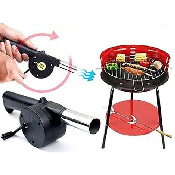 Outdoor Fan Air Blower Barbecue Fire Bellows Hand Crank Tool Stove Accessories