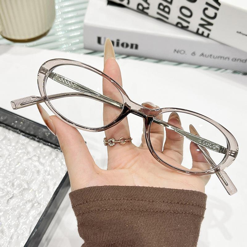 2026 New Fashion HD Elliptical Frame Women's Reading Glasses Ultra Light Neutral High Quality Cat Eye Anti Blue Light Glasses