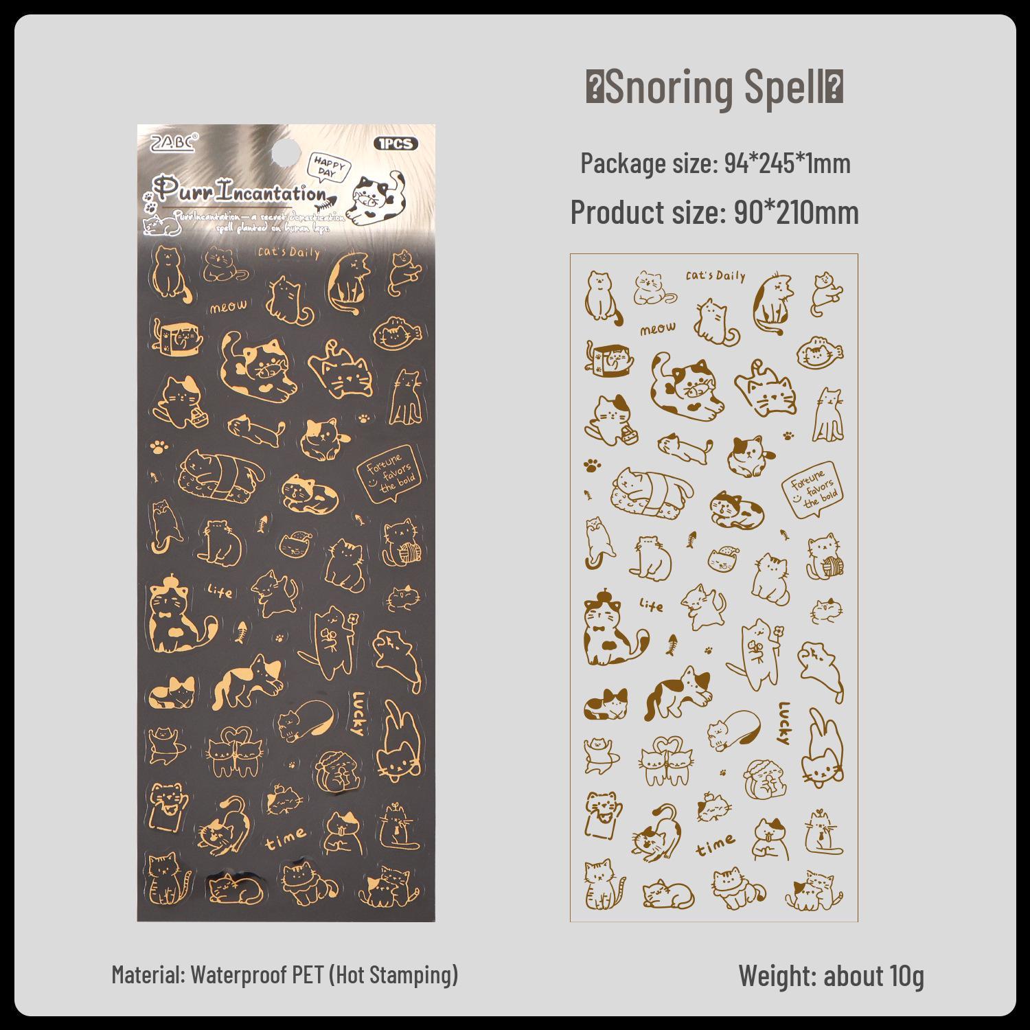 ZABC Cat Theme Laser Hot Stamping Decorative Stickers - Meow Fun Story Series (Single Sheet)