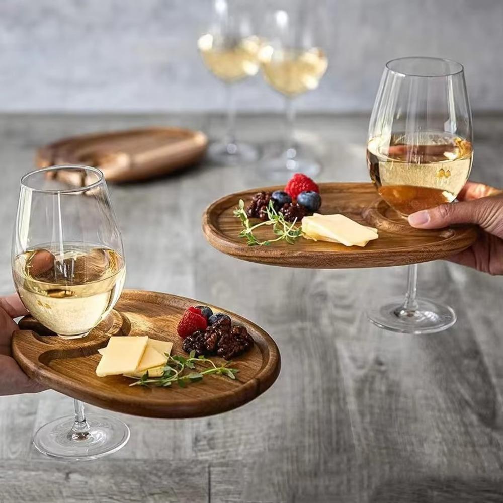 New Wooden Appetizer Plates Elegant Easy To Clean Charcuterie Accessories Durable Cocktail Plate Party