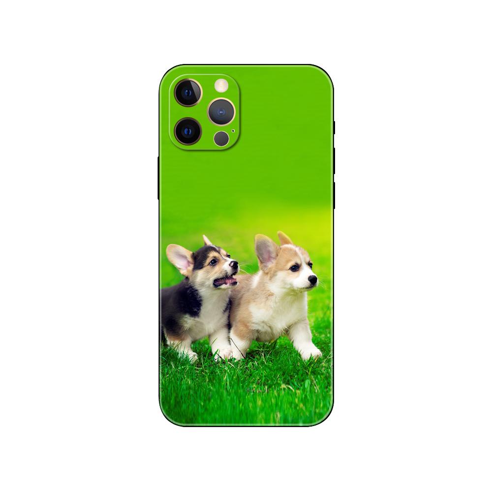 Pies Corgi słodkie zwierzę Kreskówka etui na telefon dla iphone 5 2020se 6 6s 7 8 plus x 10 XR XS 11 12 13 mini pro MAX czarny pokrowiec na tył z tpu
