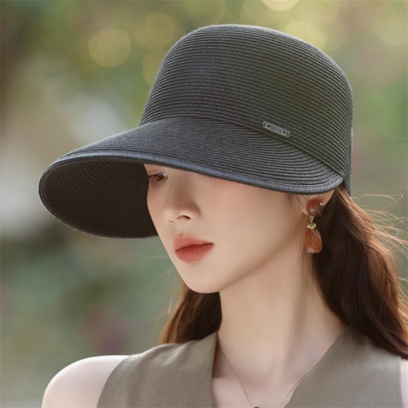 Women's Japanese Style Wide Brim Straw Hat - Summer Sun Protection for Outdoor Travel & Riding
