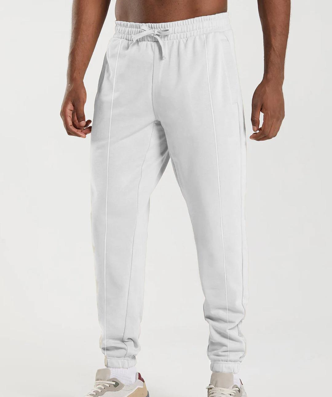 

Pants Men s Summer Pants New Casual Loose Fitness Solid Color Drawstring Leg Pants XXXL белый