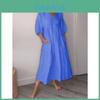 Casual Cotton Linen Long Dress With Pocket For Autumn Womens Fashion