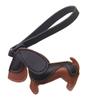 Mini 7x11cm Lightweight PU Leather Sausage Dog Keychain Handcrafted Decoration for Fashion Accessory and Gift