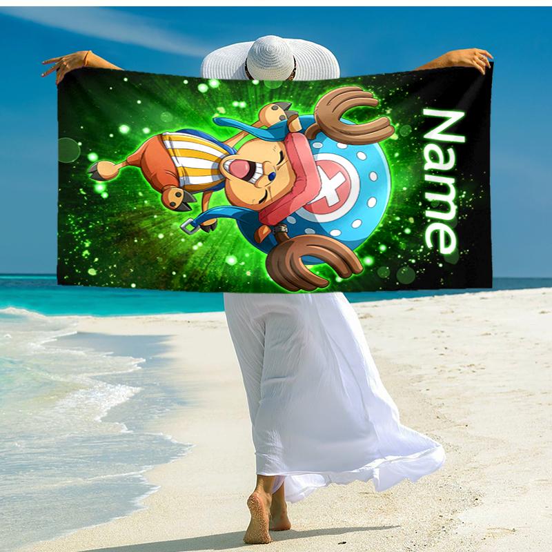 Personalized customized proof beach towel with One Piece Chopper pattern - soft, absorbent,quick-drying,perfect swimming,camping&bathing