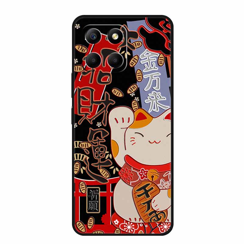 3D Emboss Case For Honor 200 Smart X6c X6b X8c X8b X7c X5b Plus Play 9A Phone Case X 6c 9 A Coque Black Silicone Soft Back Cover