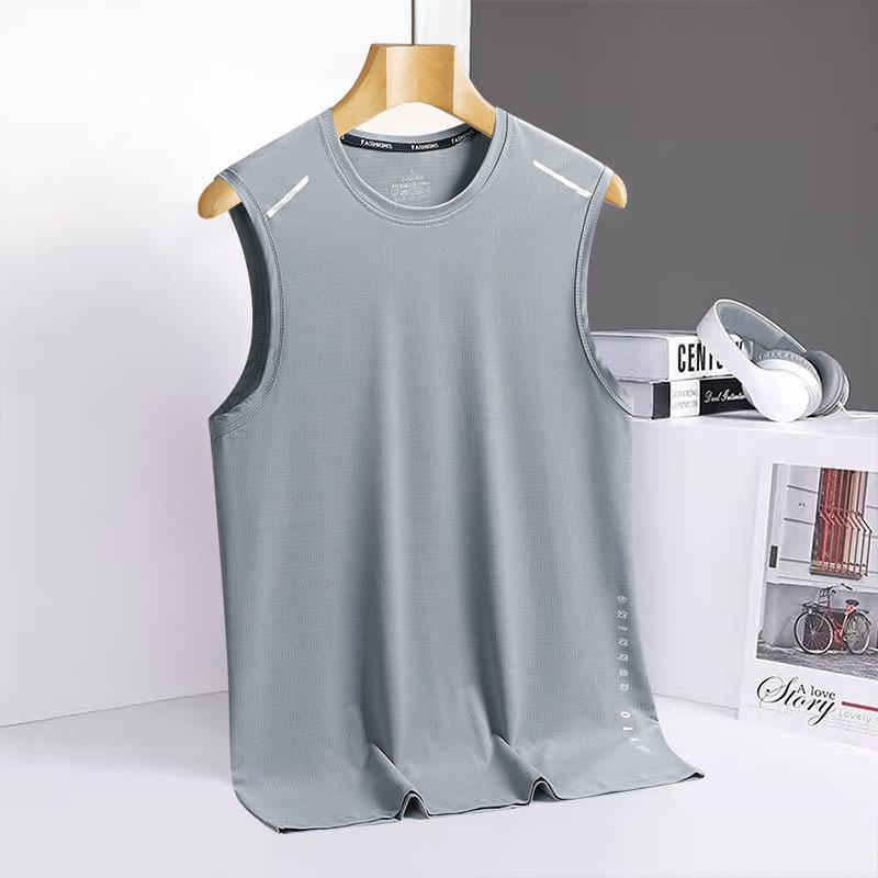 Men's Quick-Dry Sports Vest & Loose Summer T-Shirt - Plus Size, Ice Silk, Sleeveless & Short Sleeve Options