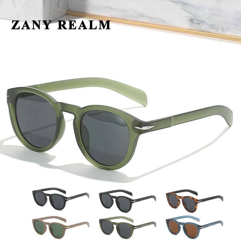 New Retro Polarized Men s Round Frame Sunglasses - Trendy British Style Matte Blue