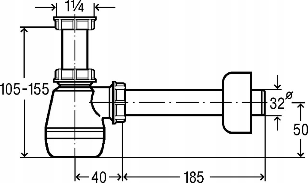 Viega Półsyfon Umywalkowy Butelkowy Niski 32 Mm