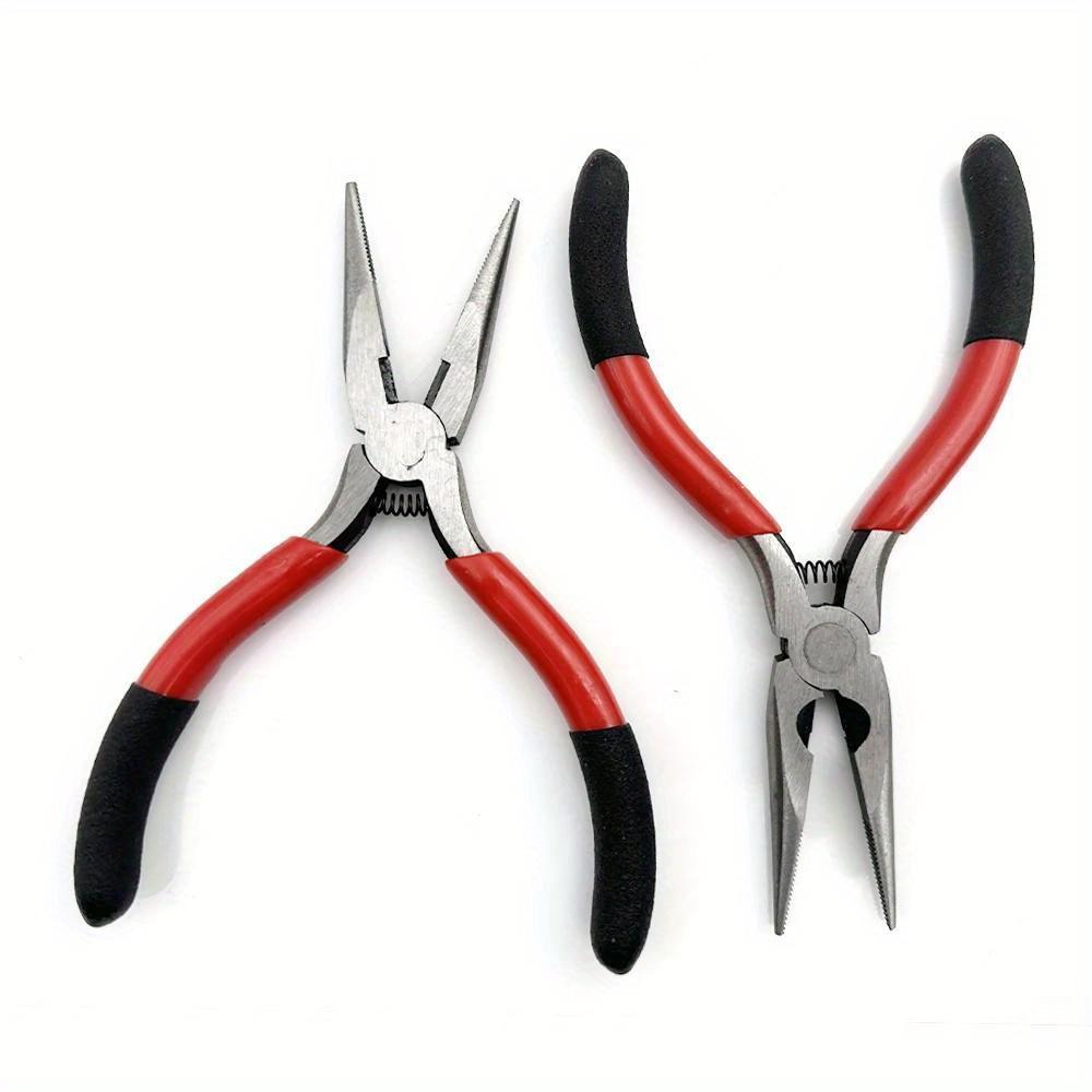 2pcs/set Needle Nosed Pliers 5 Inch DIY Hand Prebuilt Coil Wire Long Nose Pliers Portable Durable Steel Repair Tool