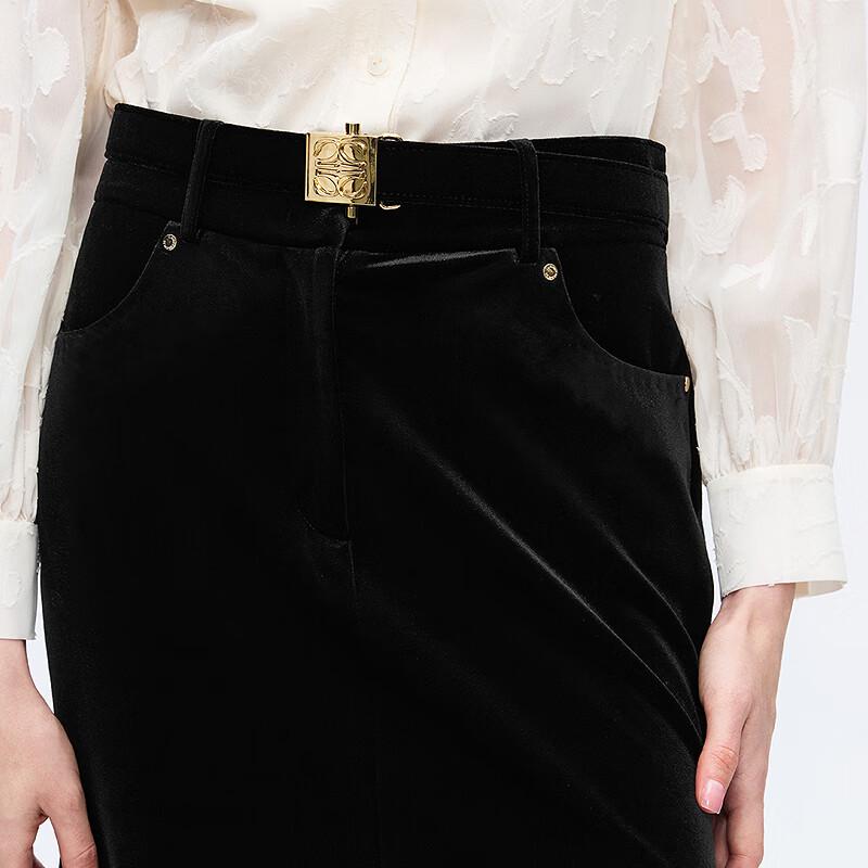 Lancy Women's Velvet Long Skirt