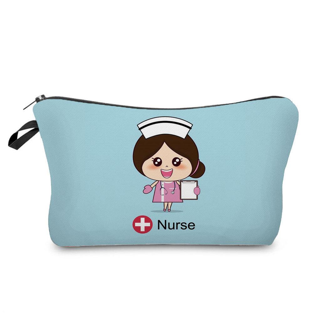Women Nurse Print Cosmetic Bag Toiletries Organize Travel Storage Case  6443