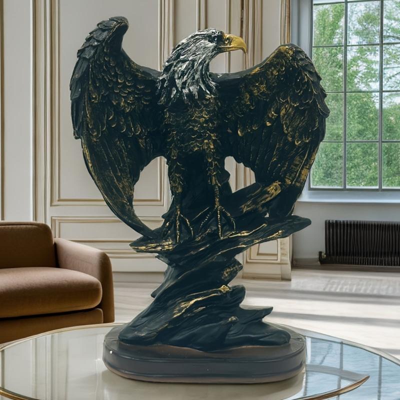 Resin Bird Sculpture Ornament with Spreading Wing Motivational Gift for Modern Homes Office Desk Shelf Decoration