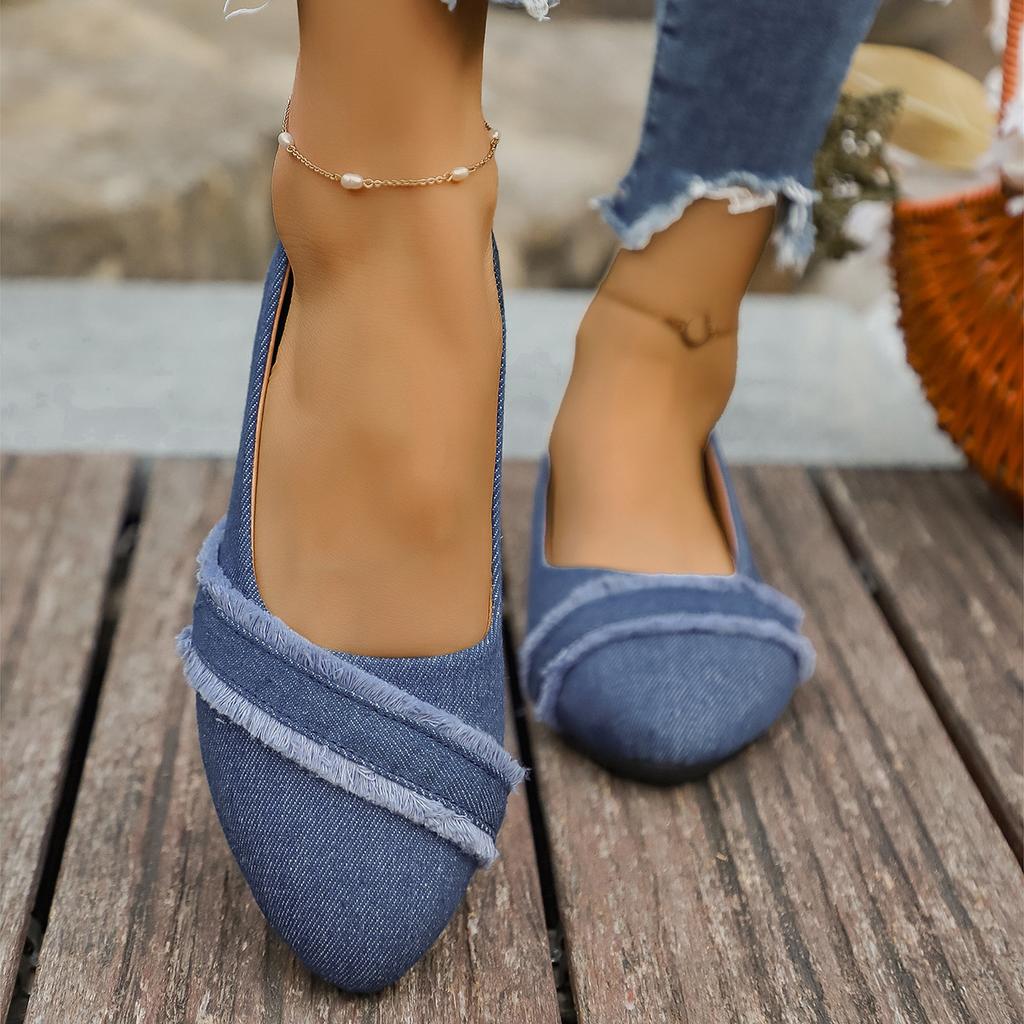 Single Shoe Spring and Summer New One Foot Pedal Flat Pointed Shallow Single Shoe Fashion Comfortable Single Shoe Women
