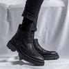 fashion brogue chelsea boots for men genuine leather bullock shoes cowboy platform boot designer vintage ankle botas man botines