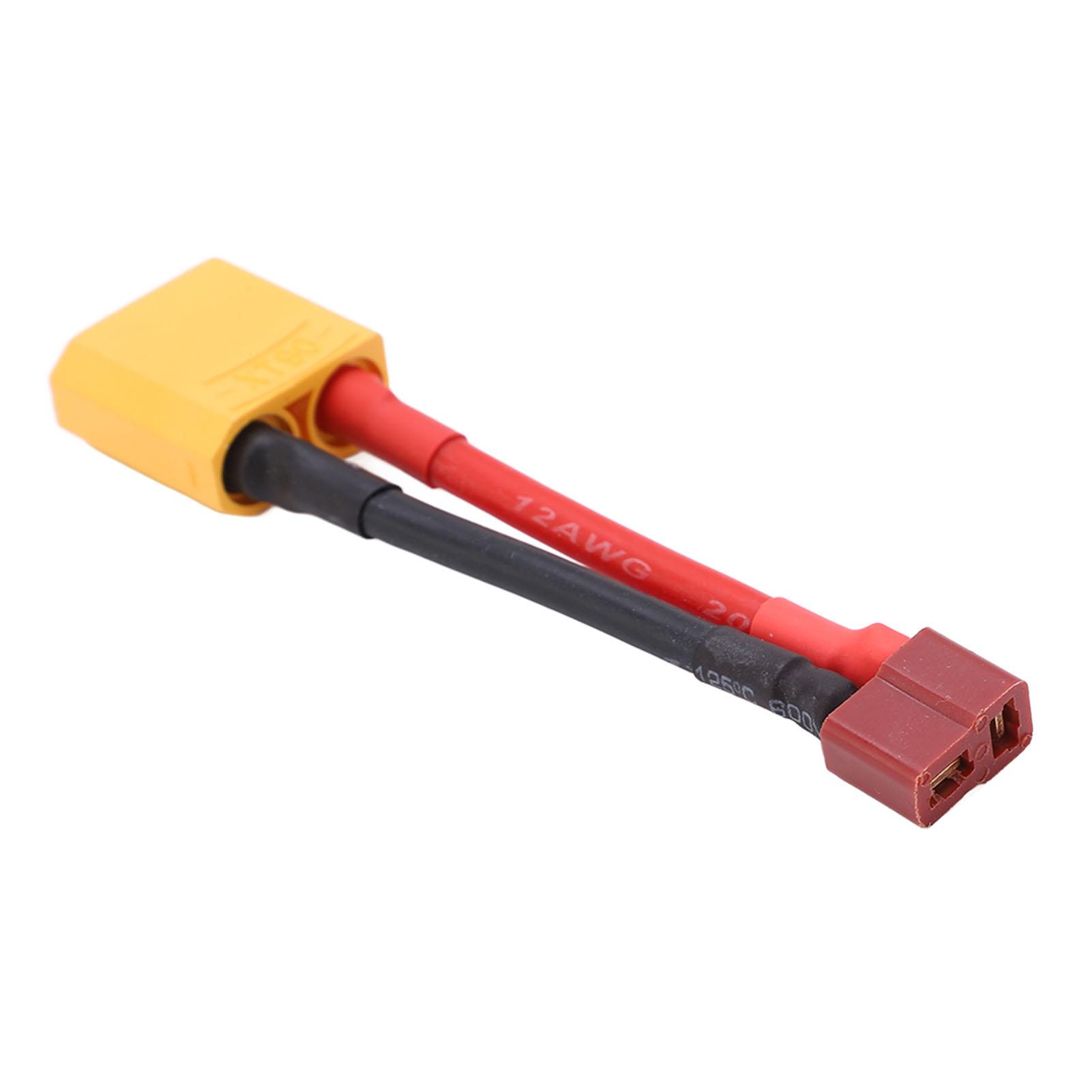 

T Female to XT90 Male Cable Reliable Connection Short Circuit Protection 12AWG T Plug Connector for