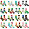Children's Asymmetrical Cartoon Mid-Calf Socks - Colorful Parent-Child Style, Trendy Fashion for Kids