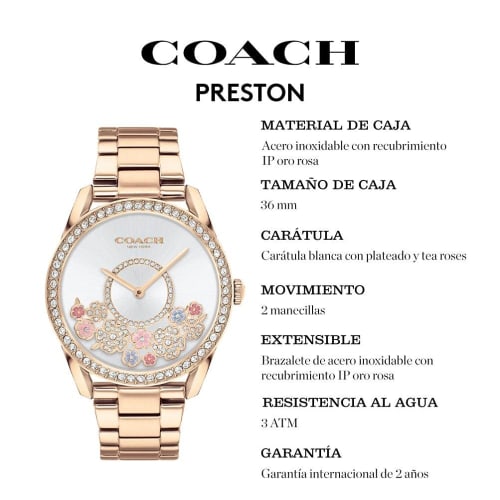 Coach Women's Preston Watch, 36mm, Rose Gold, 14503776