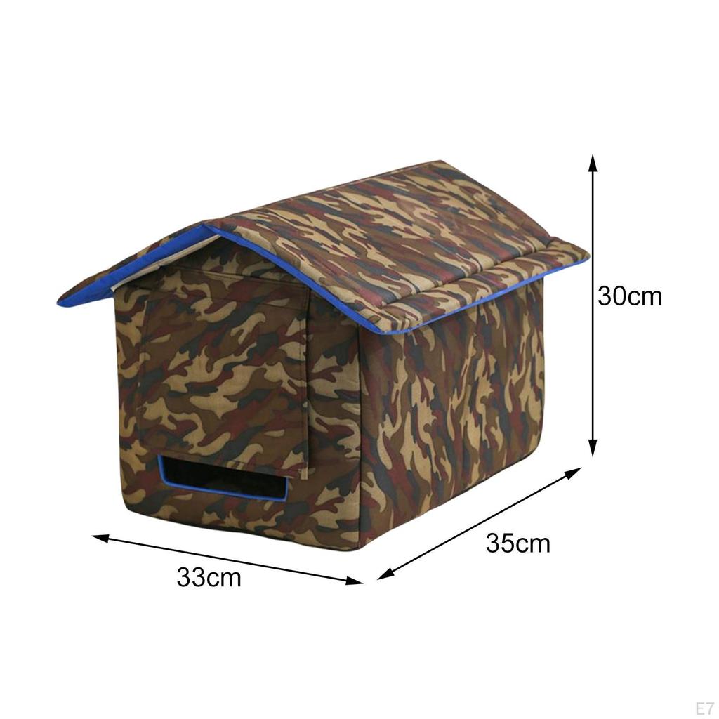 Enclosed Outdoor Pet House Nest with Thickened Sponge Mat Animal Tent Rainproof Anti Slip Bottom