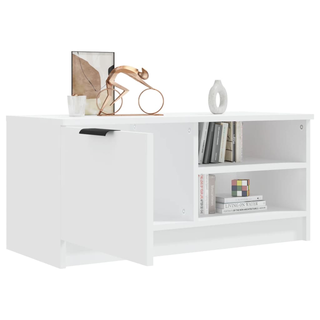 Vidaxl Szafka Pod Tv, Biała, 80X35X36,5 Cm, Materiał Drewnopochodny